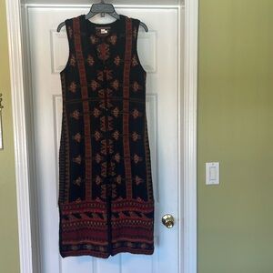 Peruvian Connection 100% Alpaca Cardigan Sweater Duster Vest size M
